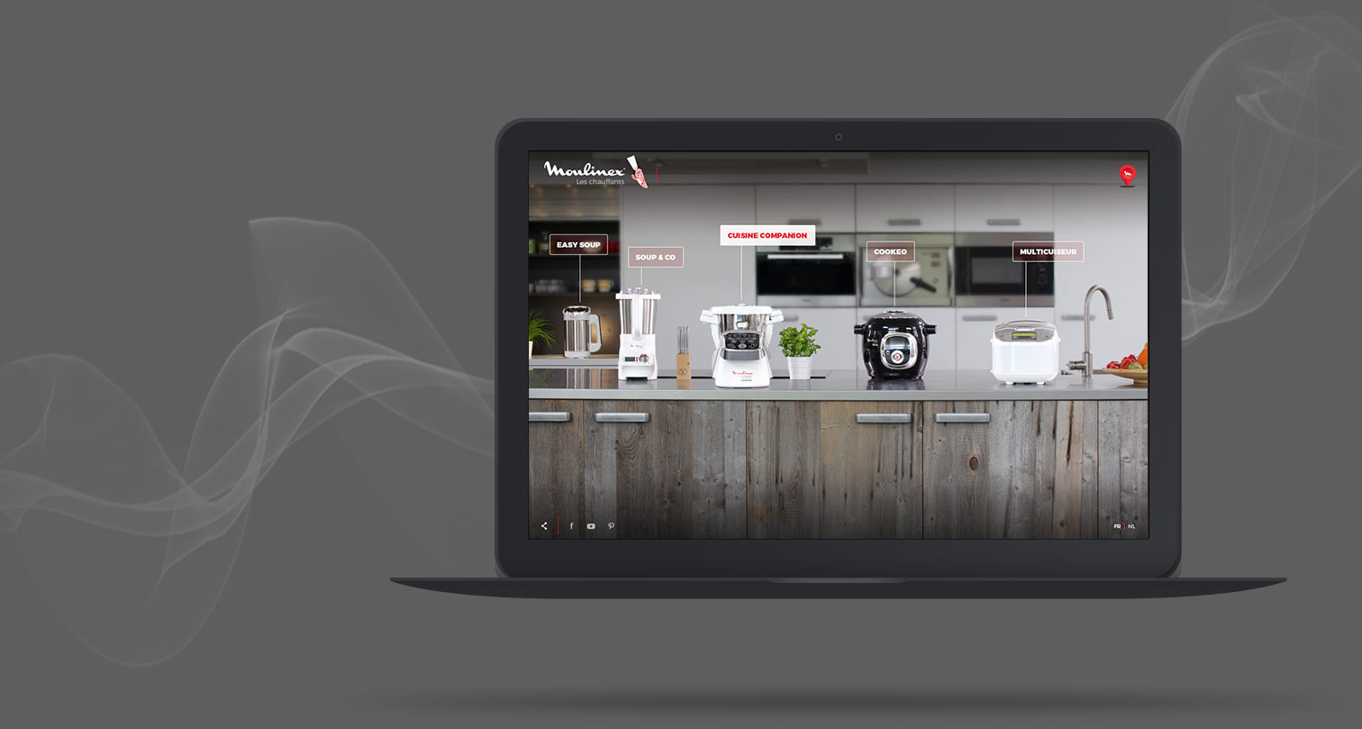 Tablet with Moulinex web page opened